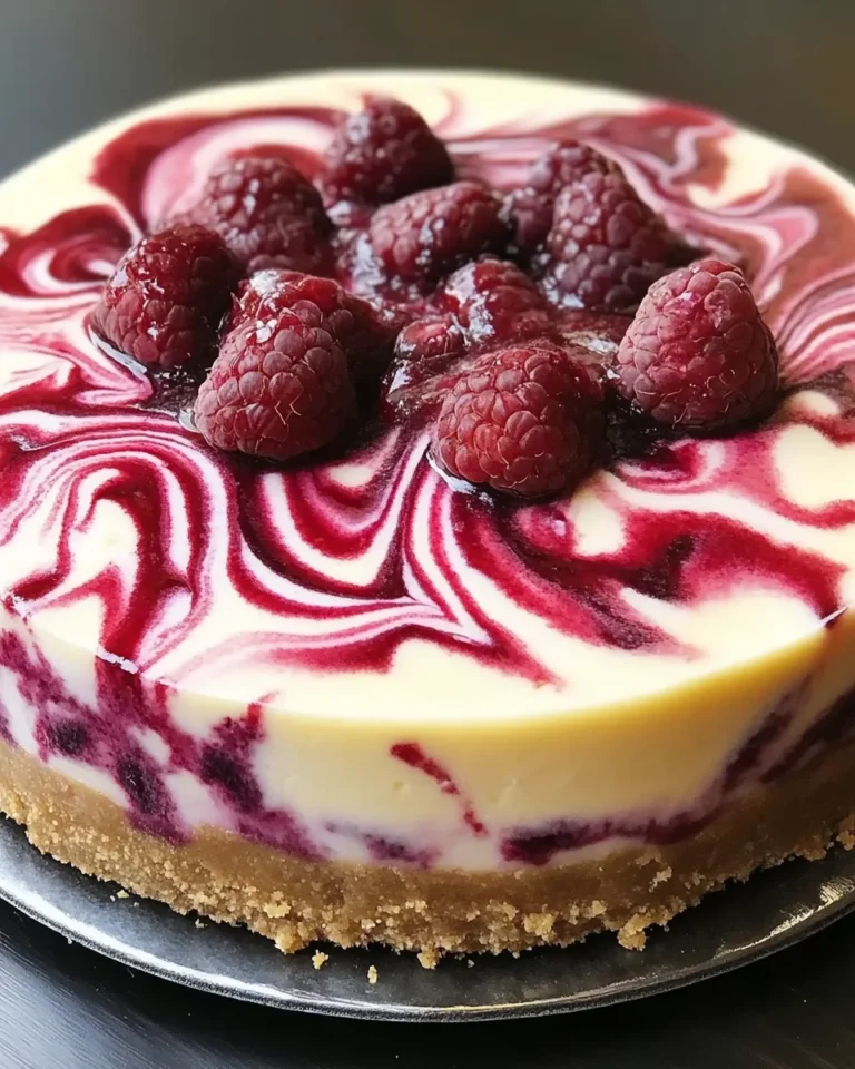 Cheesecake with Raspberry Swirl