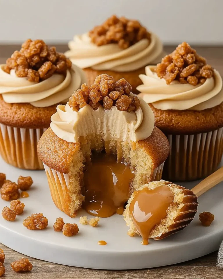 Churro Caramel Crunch Cupcakes