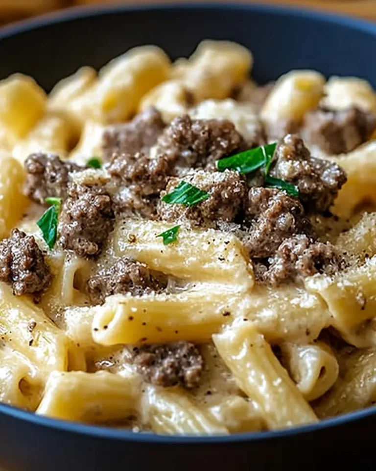Creamy Garlic Beef Pasta