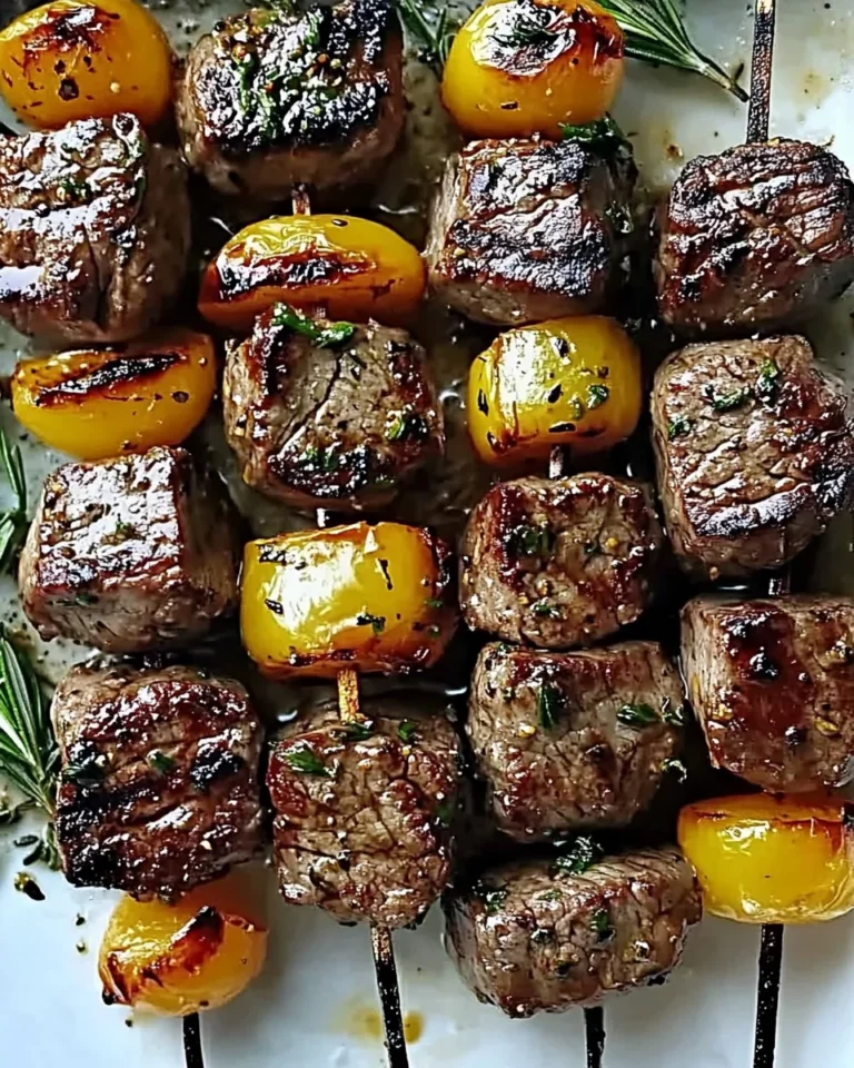 Rosemary Garlic Steak Kebabs
