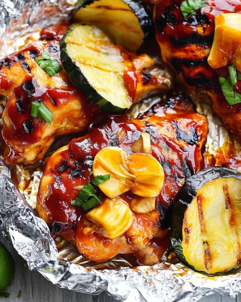 Grilled Hawaiian Barbecue Chicken in Foil