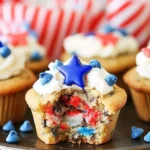 Patriotic Chocolate Chip Cookie Cups