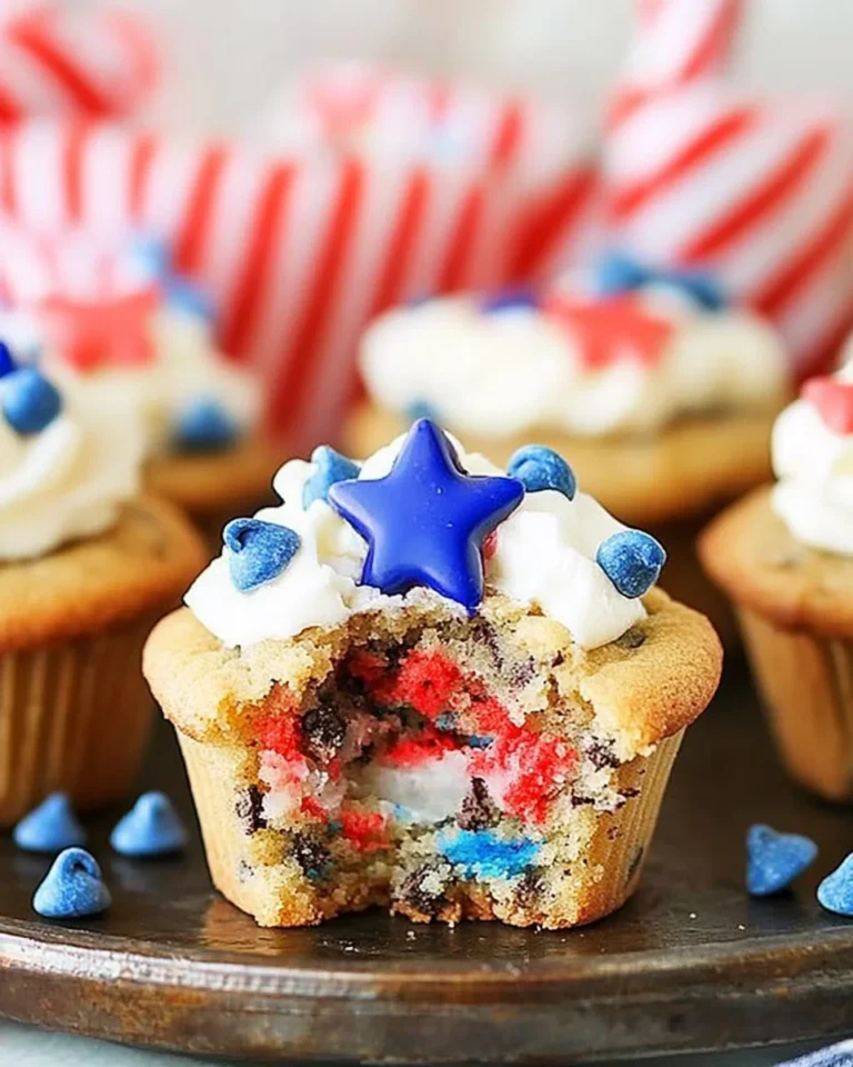 Patriotic Chocolate Chip Cookie Cups