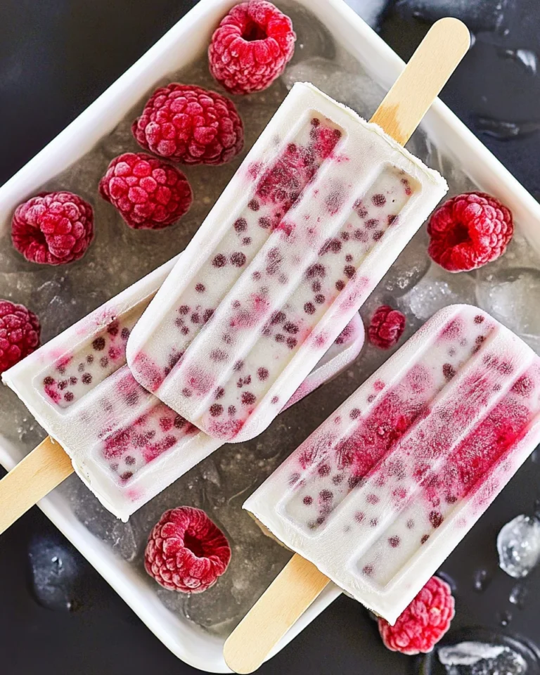 Raspberry Coconut Chia Pudding Popsicles