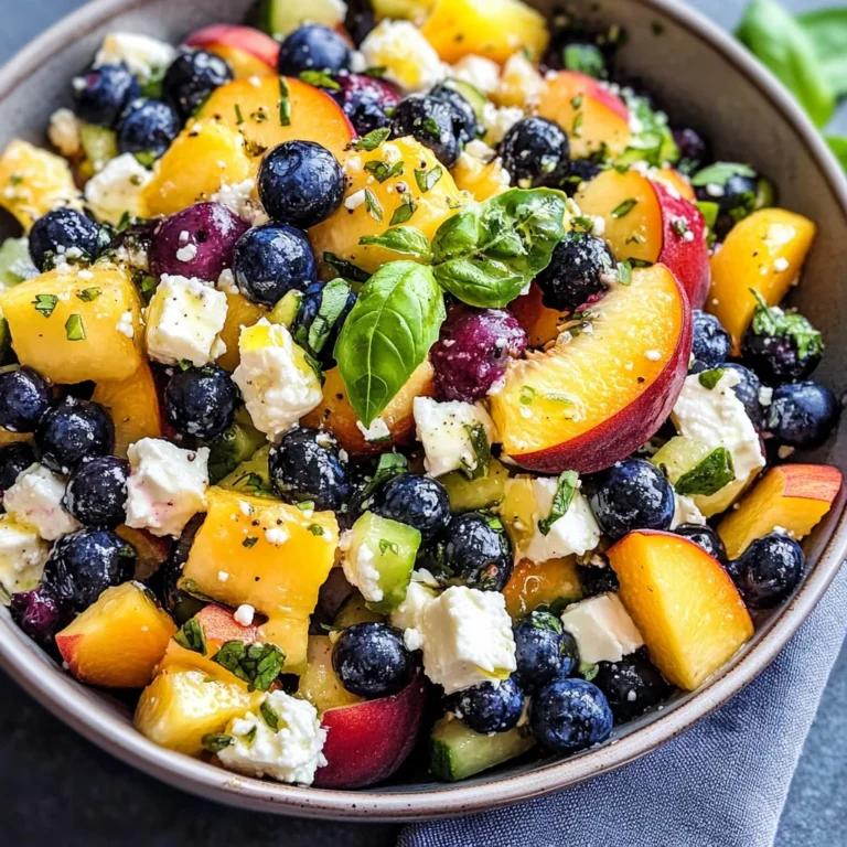 Blueberry Peach Feta Salad