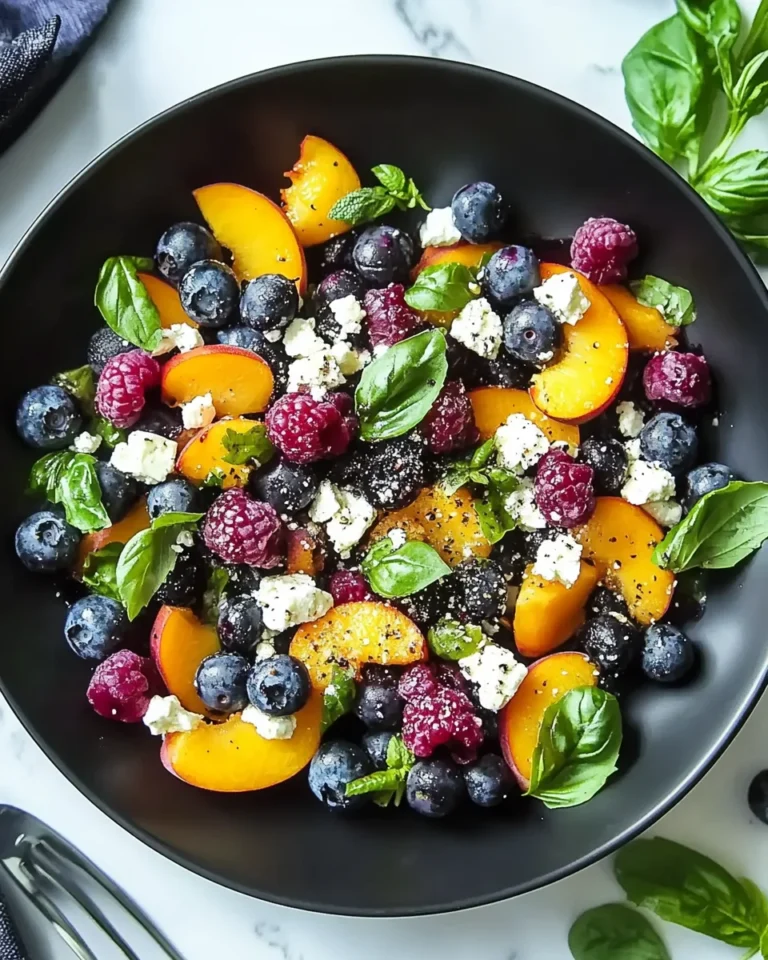 Blueberry Peach Feta Salad