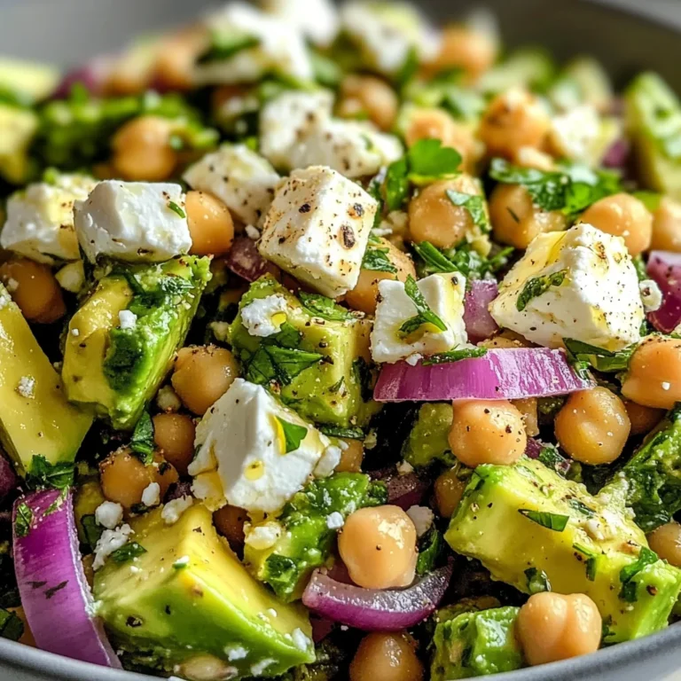 Chickpea Feta Avocado Salad