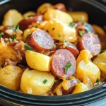 Crockpot Cheesy Potatoes and Kielbasa