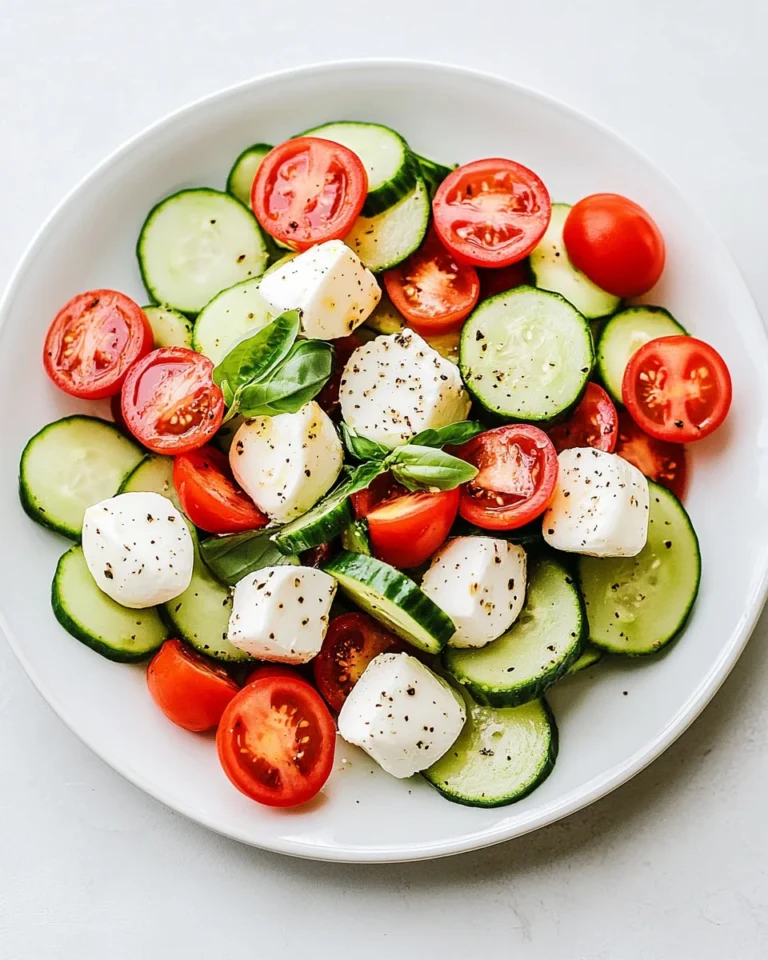 Fresh Cucumber Caprese Salad