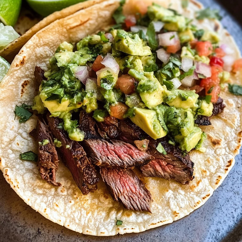 Grilled Steak Tacos with Avocado Salsa