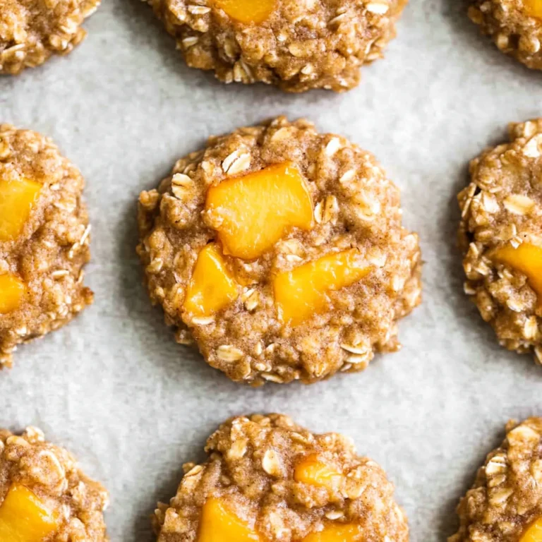 Healthy Peach Oatmeal Breakfast Cookies