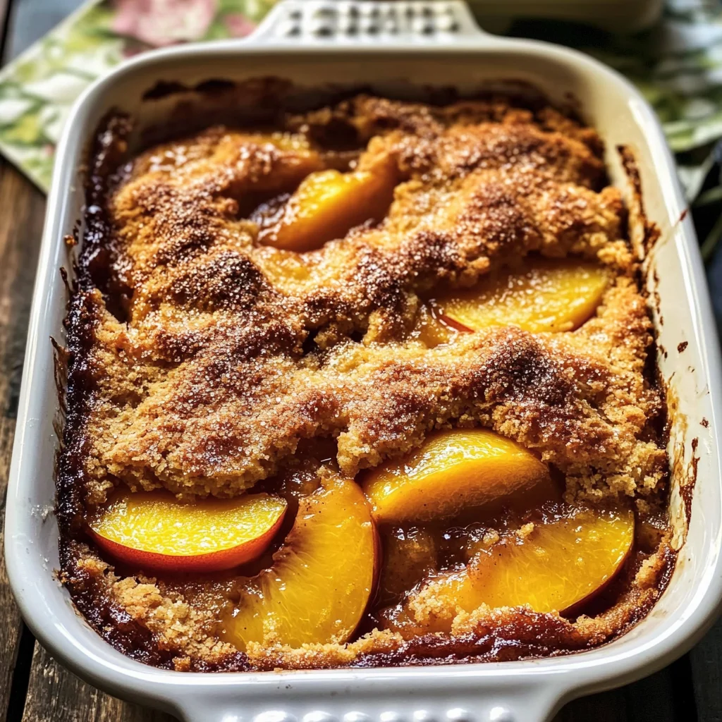 Old School Easy Brown Sugar Peach Cobbler