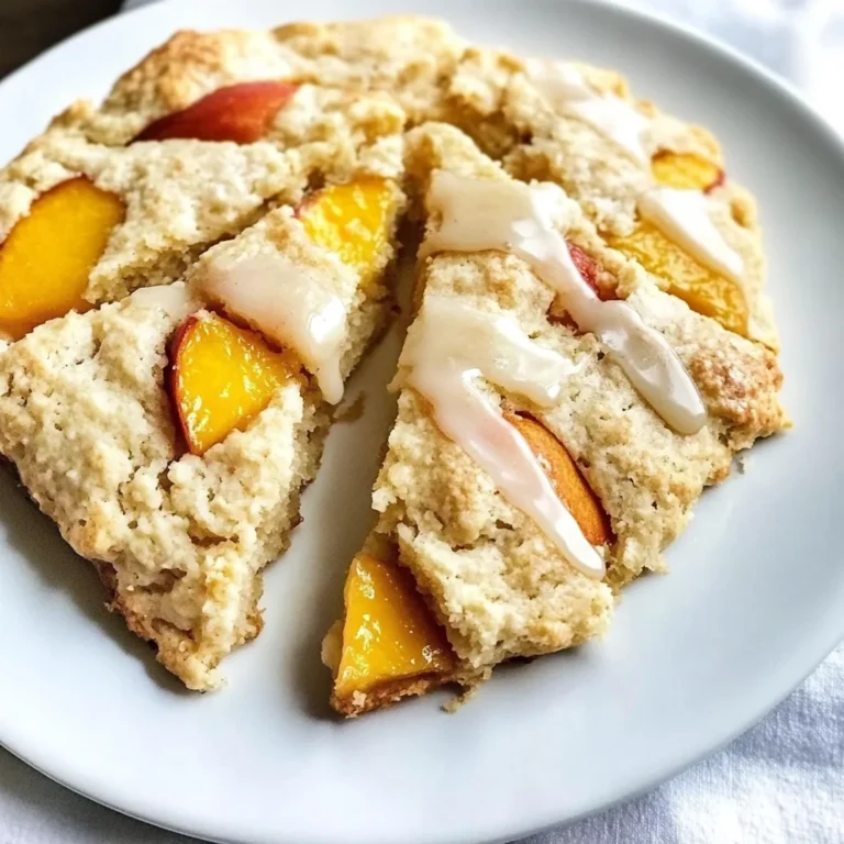 Peach Scones with Honey Vanilla Glaze