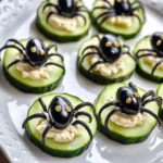 Keto Spider Cucumber Appetizer Bites