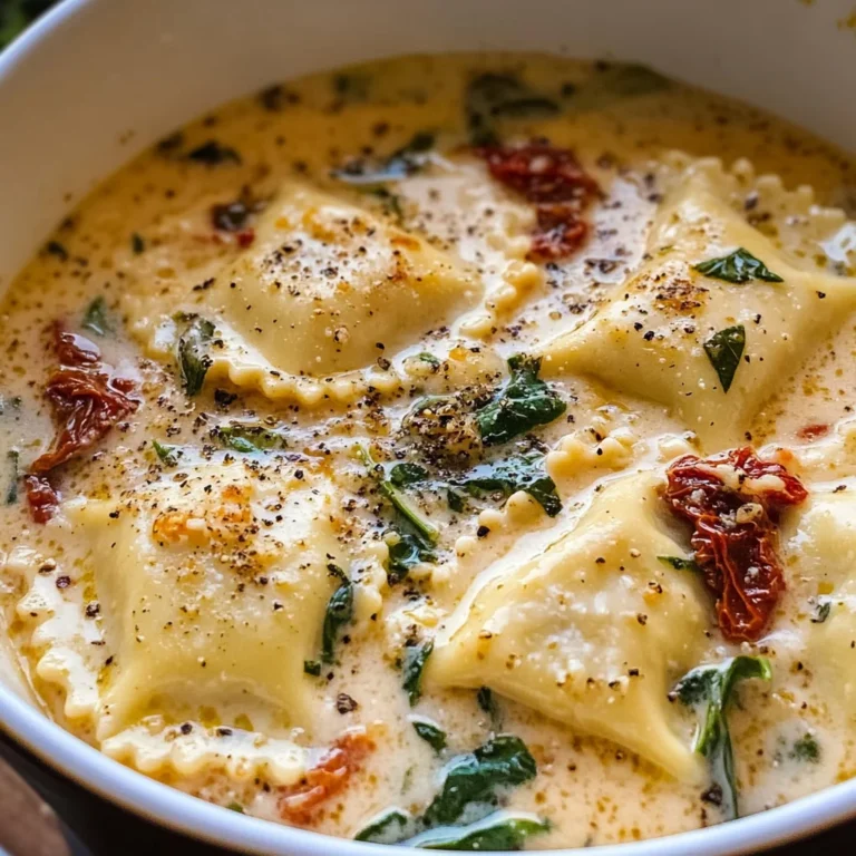 Creamy Tuscan Ravioli Soup : Comfort in Every Spoonful