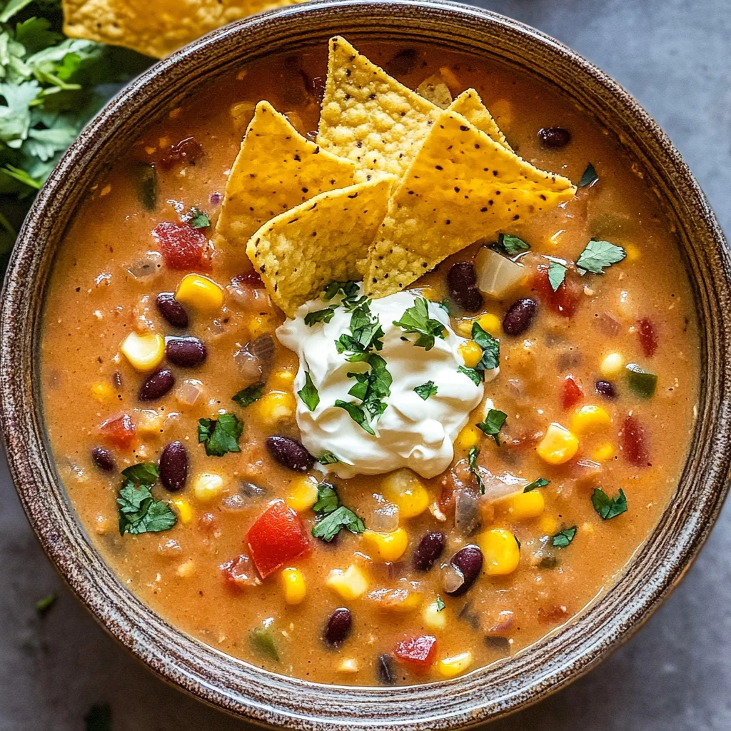 Crockpot Vegetarian Tortilla Soup