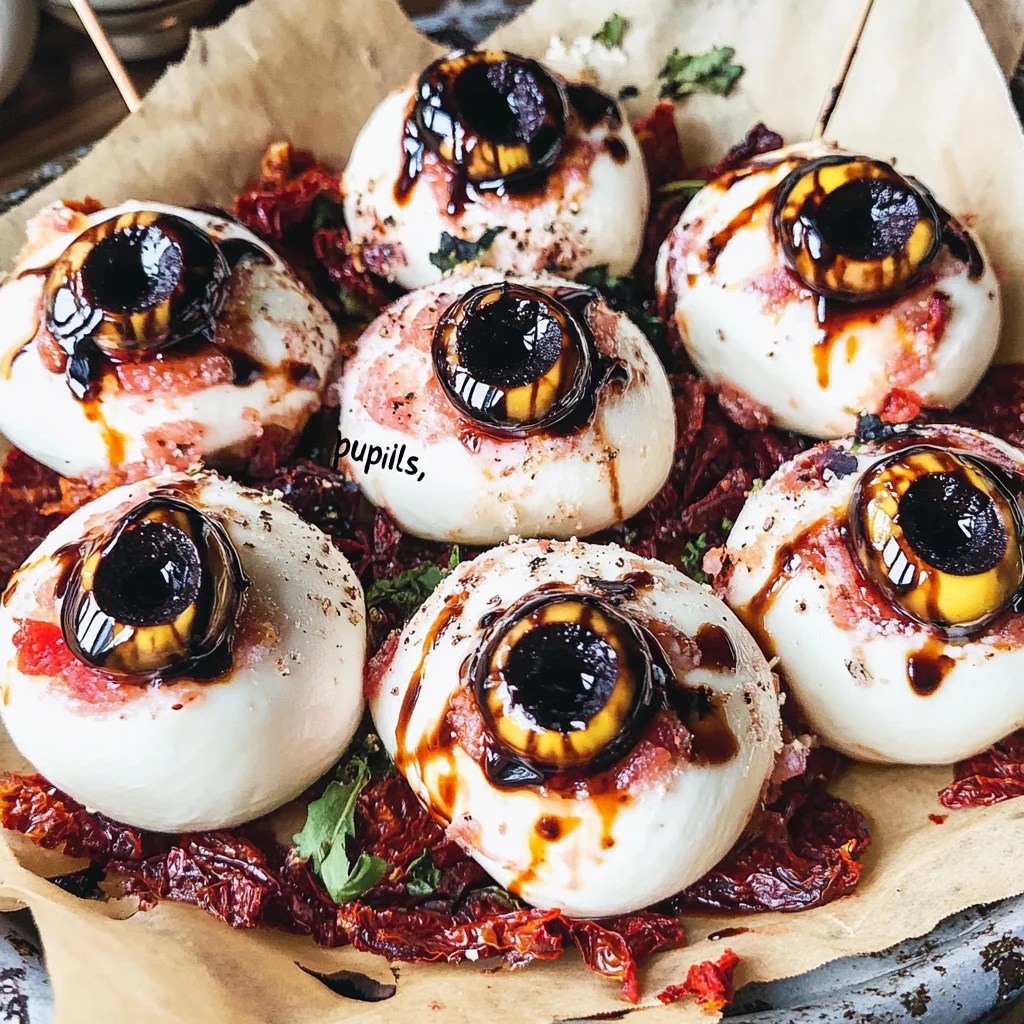 Halloween Antipasto Eyeballs Appetizer