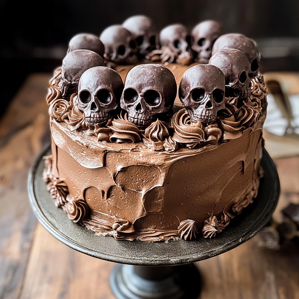 High Altitude Ginger Chocolate Skull Cake for Halloween