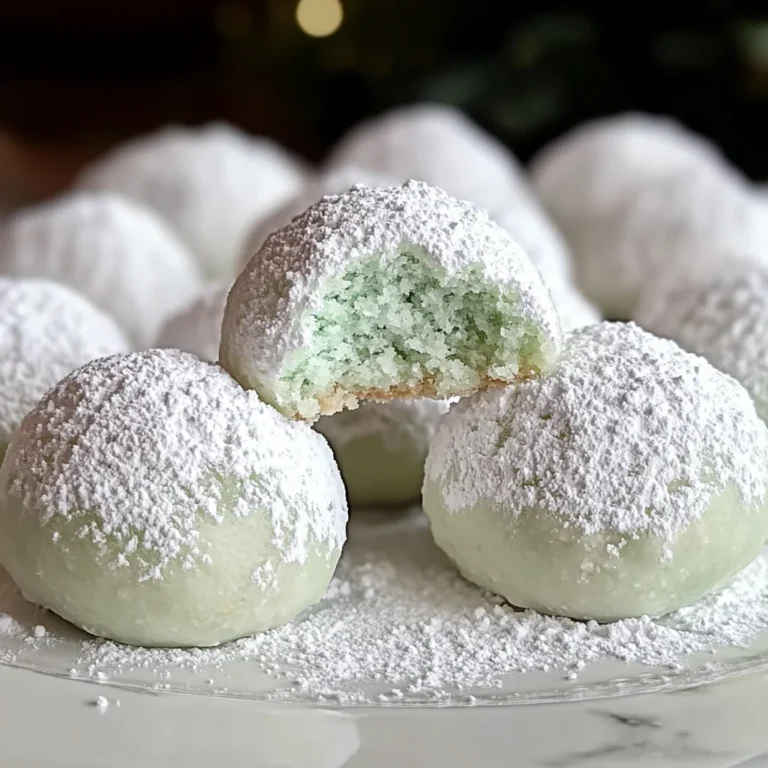Minty Snowball Cookies