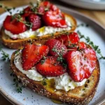 Roasted Strawberry Whipped Ricotta Toast