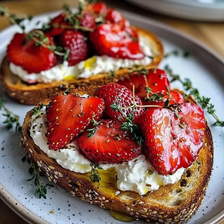 Roasted Strawberry Whipped Ricotta Toast