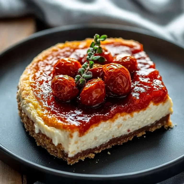 Savory Cheesecake with Roasted Tomato Jam & Parmesan Crust