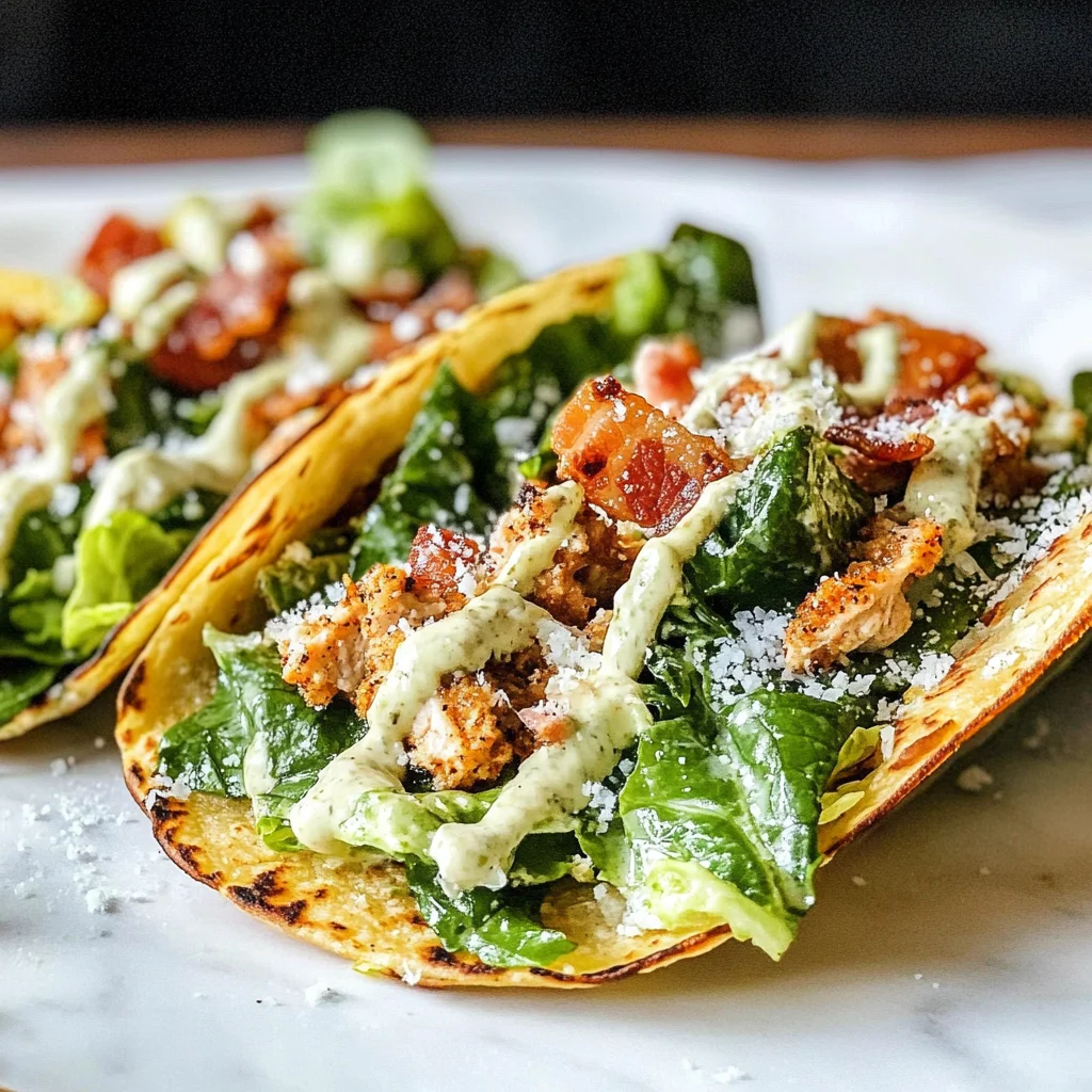 Smash Chicken Caesar Tacos