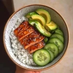 Teriyaki Salmon Bowl with Avocado & Cucumber