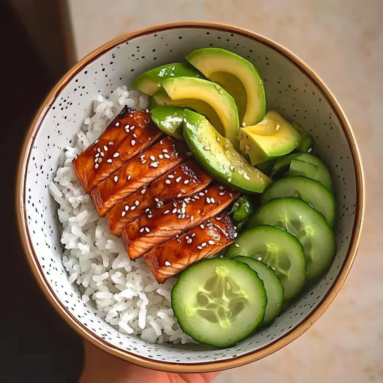 Teriyaki Salmon Bowl with Avocado & Cucumber