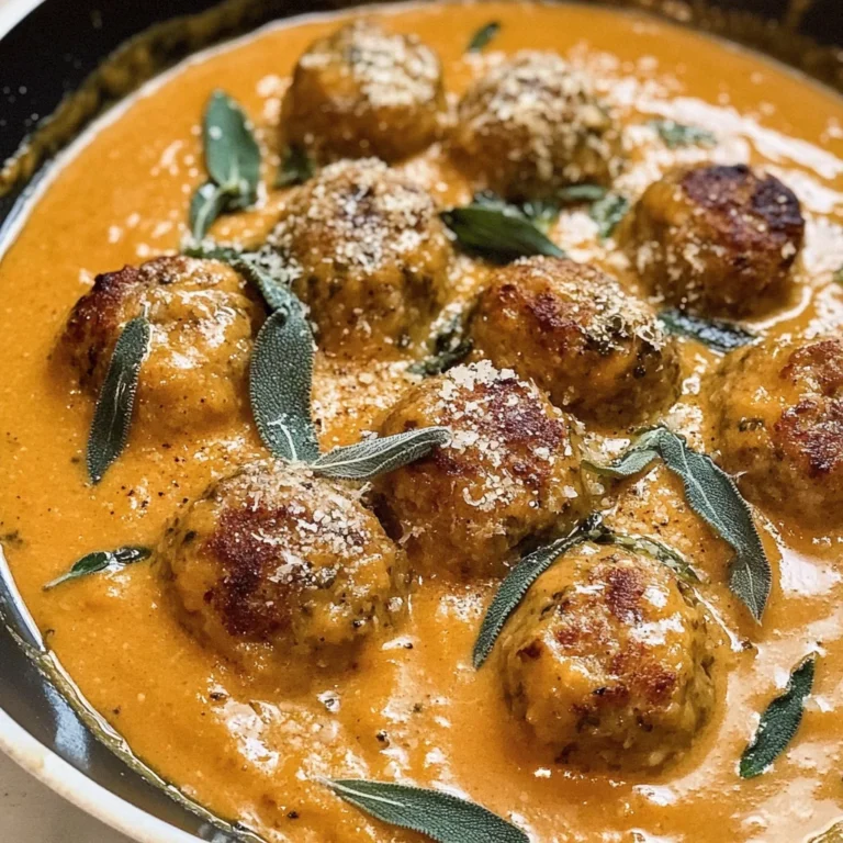 Turkey Meatballs in Pumpkin Sage Sauce