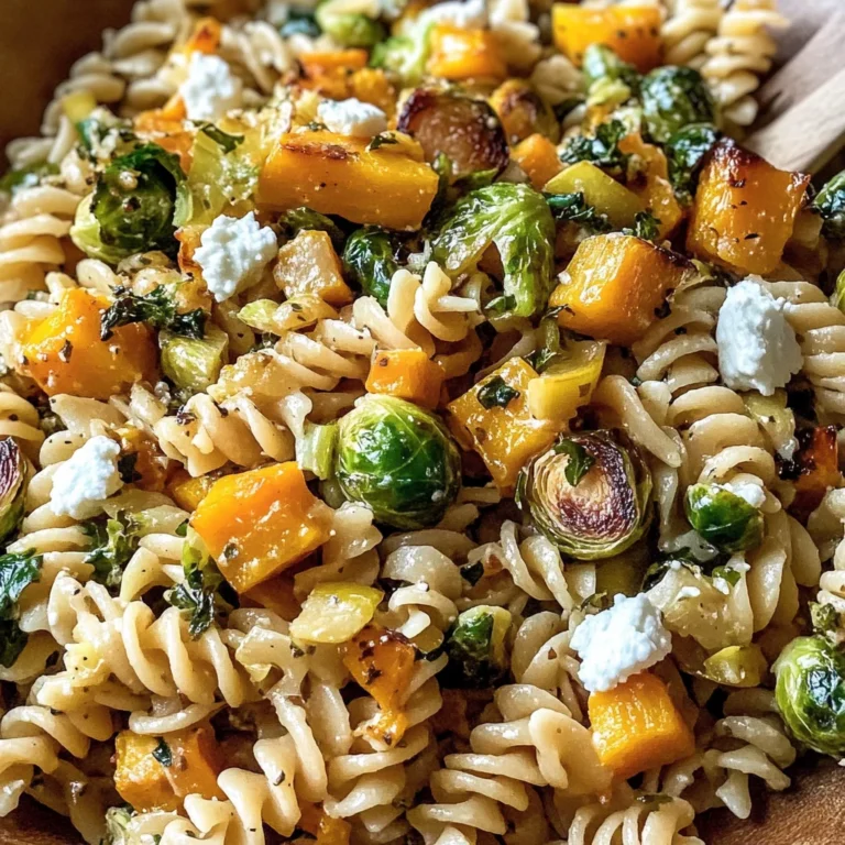 Fall Pasta Salad with Butternut Squash and Brussels