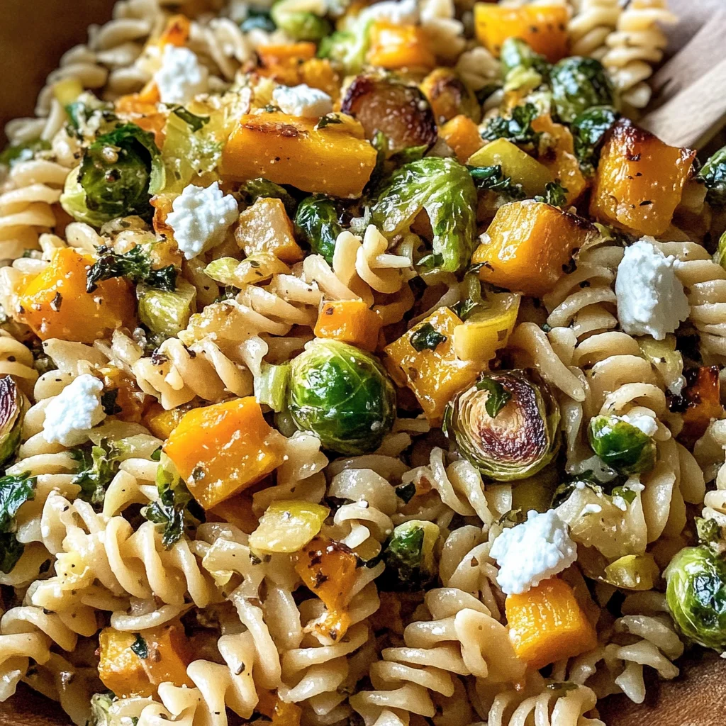 Fall Pasta Salad with Butternut Squash and Brussels