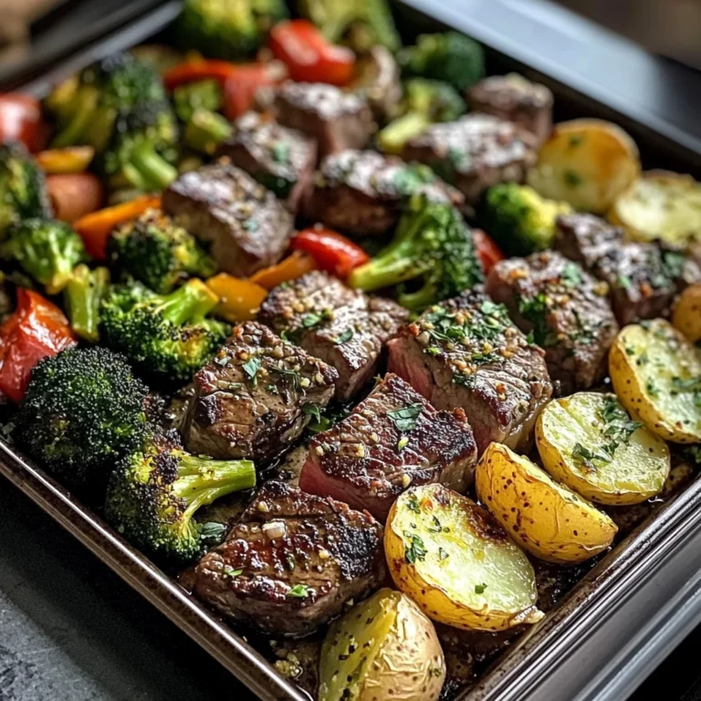 Garlic Butter Steak & Veggies Sheet Pan Recipe