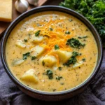 Hearty Cheddar Garlic Herb Potato Soup