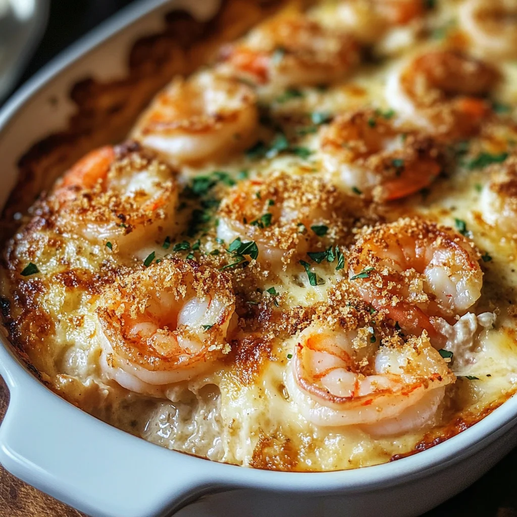 Keto Garlic Shrimp Au Gratin