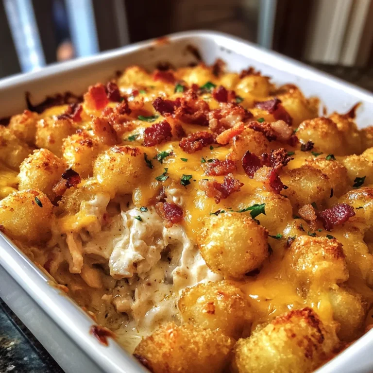 Chicken Bacon Ranch Tater Tot Casserole: A 450 Calorie Dish