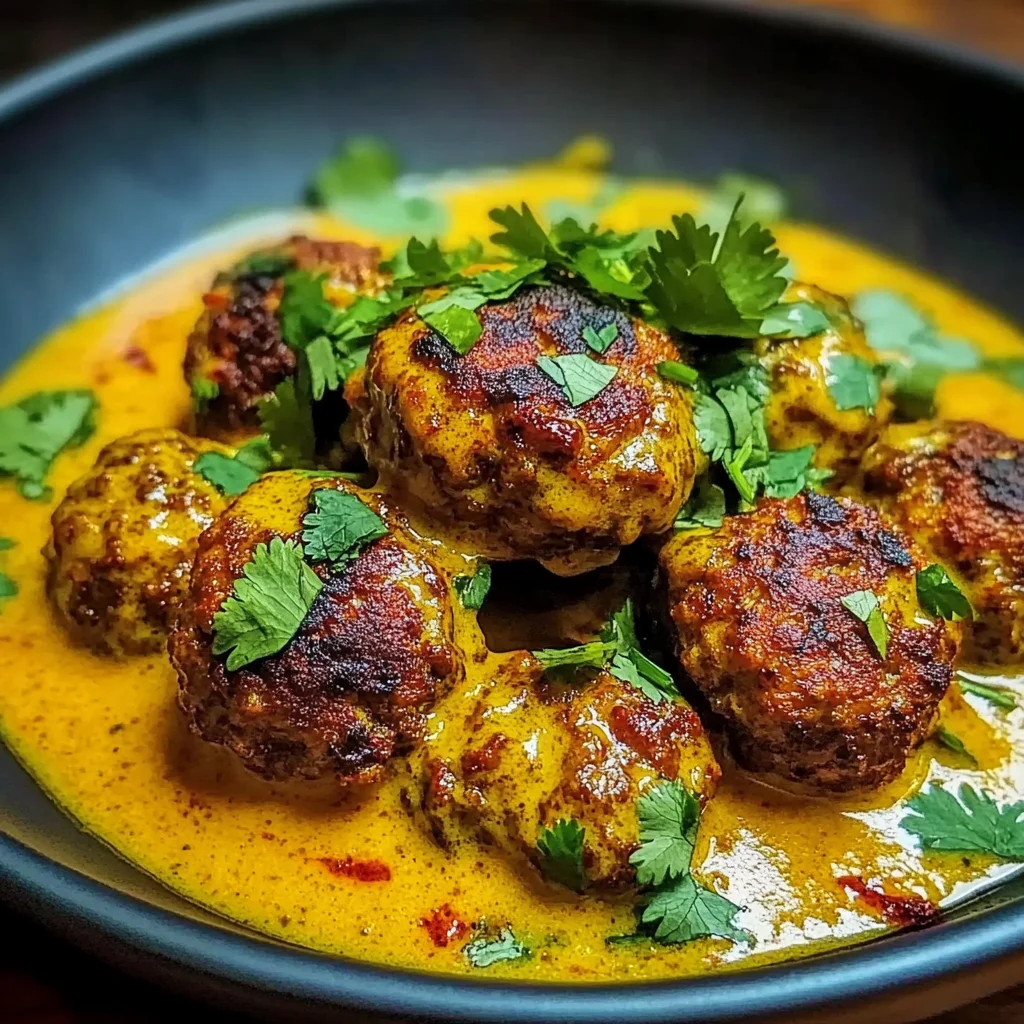 Jerk Meatballs In Coconut Curry Sauce