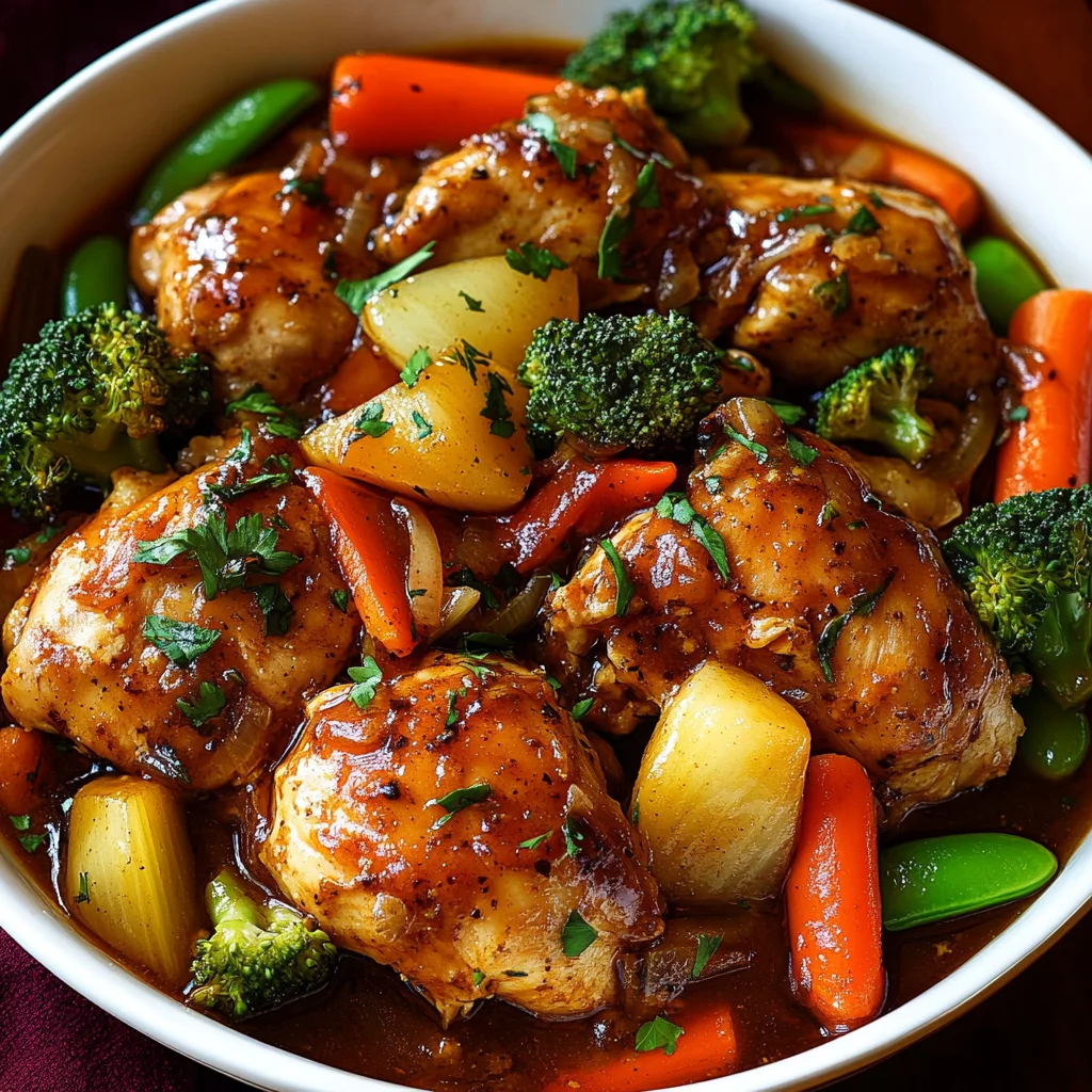 Slow Cooker Honey Garlic Chicken And Veggies Recipe
