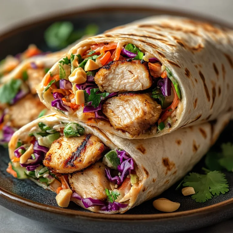 Thai Chicken Wrap with Crunchy Asian Slaw